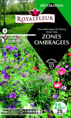 M�langes de fleurs pour  ZONES OMBRAGEES : pour 25 m�