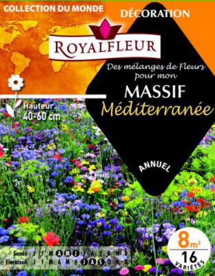 M�langes de fleurs pour MASSIF M�diterran�e : pour 8 m�