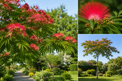 Albizia j. \'Rouge de Tuili�re\' / Arbre � soie�: conteneur 3 litres � 40/50 cm