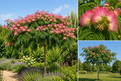 COPIE Albizia julibrissin \'Boubri\' � / Arbre � soie�: taille 40/+ cm - Pot de 3 litres