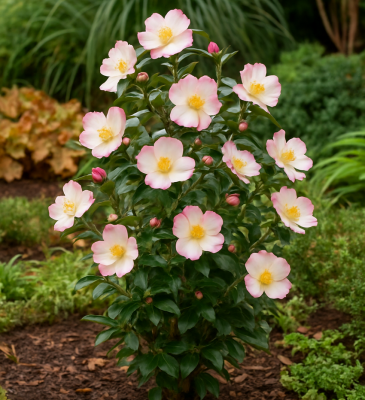 COPIE Camellia sasanqua \'Rainbow\'�: taille 30/+ cm - pot de 3 litres