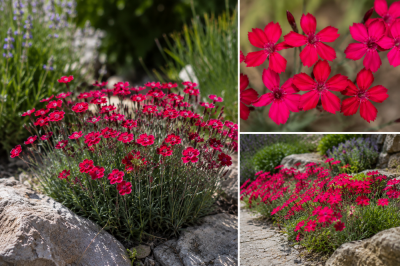 Dianthus / �illet deltoides \'Leuchtfunk\' : godet 9x9 cm � 0,6 litre
