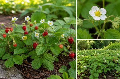 Fragaria vesca / Fraisier des bois : godet de 9x9 cm - 0,6 litre � 5/15 cm