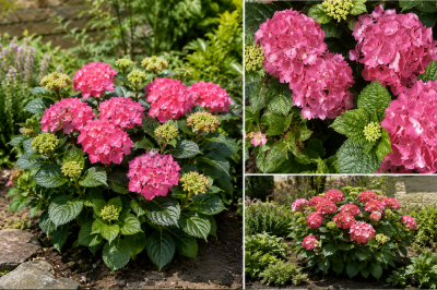 Hortensia Macrophylla \'Merveille Sanguine\' :  Taille 25/30 cm - Pot de 2 litres
