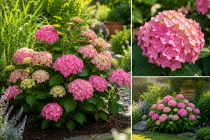 Hortensia serrata \'Preziosa\' :  Taille 25/30 cm -Pot de 2,5 litres