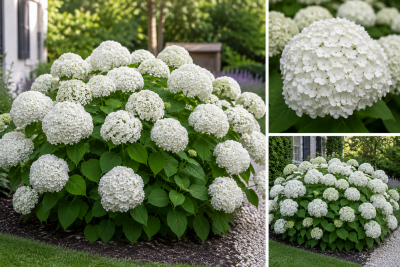 Hydrangea / Hortensia arborescens \'Strong Annabelle\'� : taille 40/60 cm - pot de 3 litres