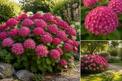  Hydrangea arborescens \'Ruby�Annabelle\' �:  pot de 3�litres � 40/60�cm
