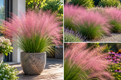 Muhlenbergia capillaris / Herbe aux cheveux roses�: godet 9 x 9 cm � 0/15 cm