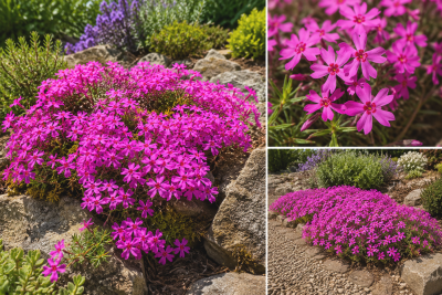 Phlox mousse \'Atropurpurea\' : godet de 9x9 cm - 0.6 litre
