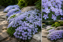Phlox mousse \'Emerald Cushion Blue\' : godet de 9x9 cm - 0.6 litre