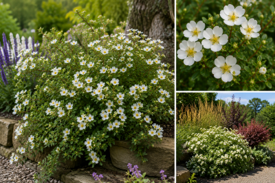 Potentille Fruticosa \'Abbotswood\' : taille 20/30 cm - Racines Nues