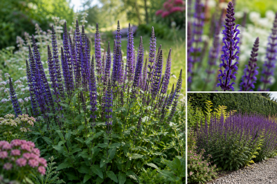 Salvia nemorosa \'Caradonna\' / Sauge des bois \'Caradonna\'�: godet 9 cm � 0/15 cm