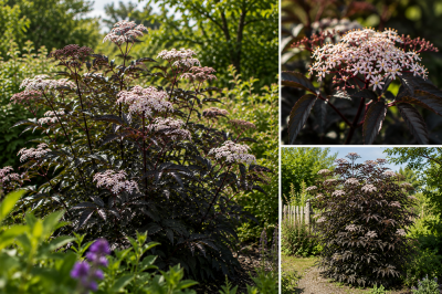 Sureau noir - Sambucus nigra \'Black Beauty\' : Taille 30/40 cm - Pot de 3 litres