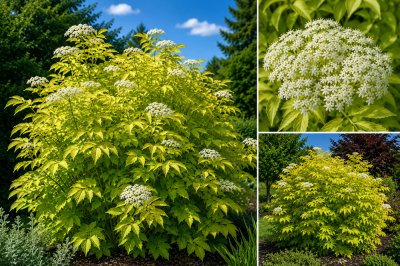 Sureau noir - Sambucus nigra Aurea : Taille 30/40 cm - Racines nues.